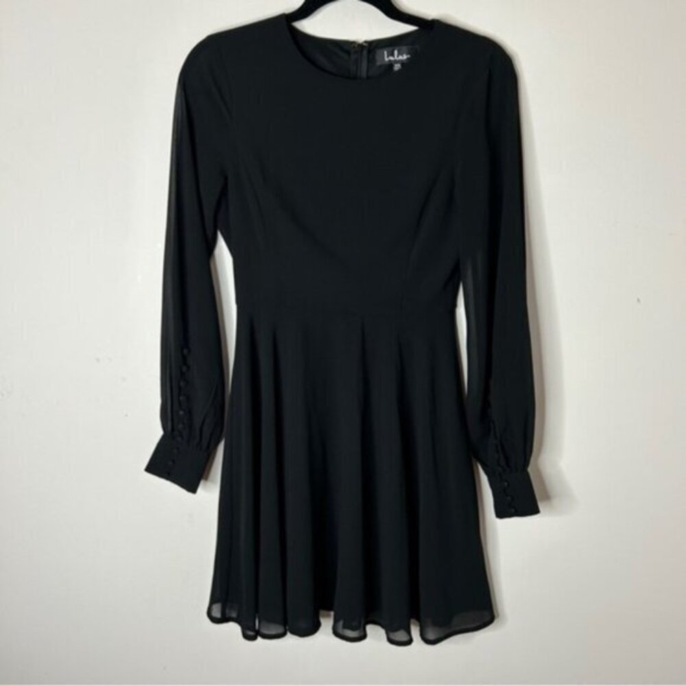 LULUS Women’s Mini Dress Black XS Long Sleeve Whimsigoth business casual formal - Picture 5 of 16